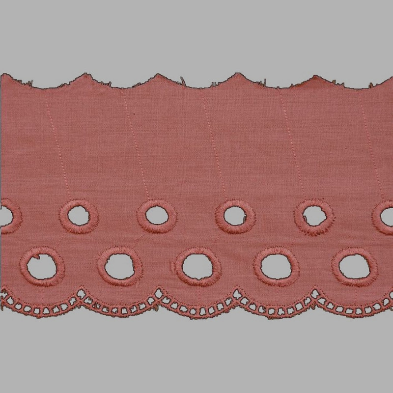 PUNTILLA DE TIRA BORDADA - EMBROIDERY I698 C.T8 ROSA PALO 85 mm.